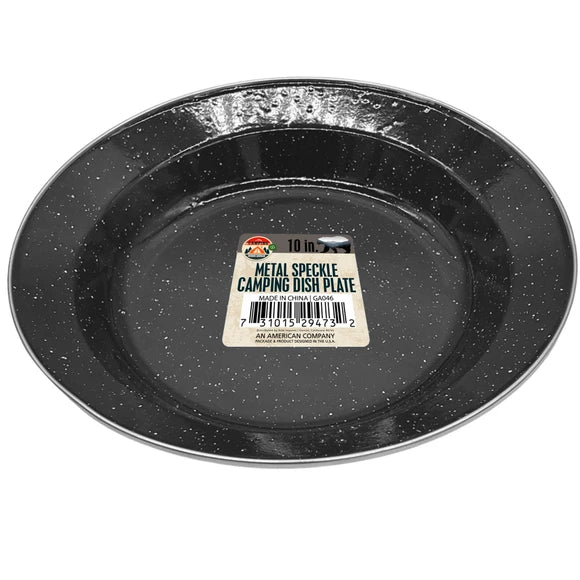 10" Metal Speckle Camping Dish Plate