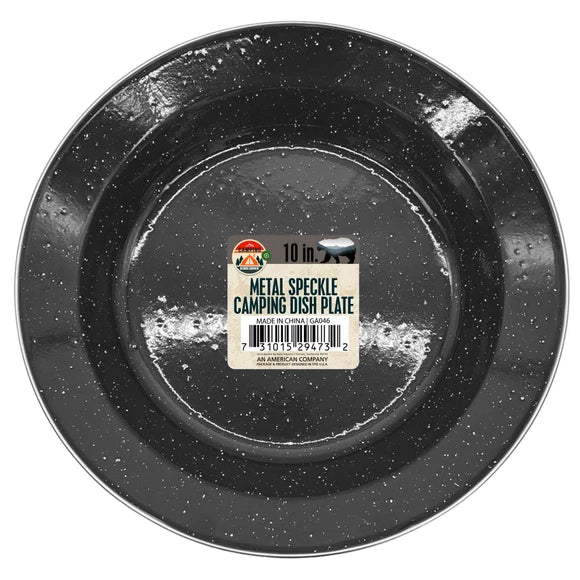 10" Metal Speckle Camping Dish Plate