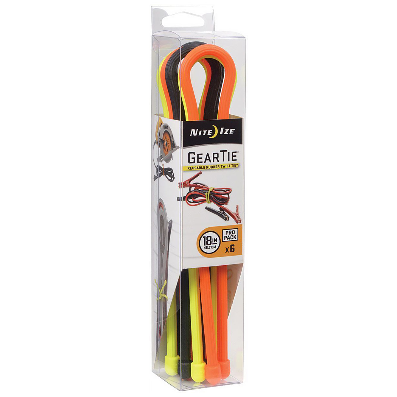 Nite Ize Gear Tie Propack 18-Inch Assorted Colors (6-Pack)
