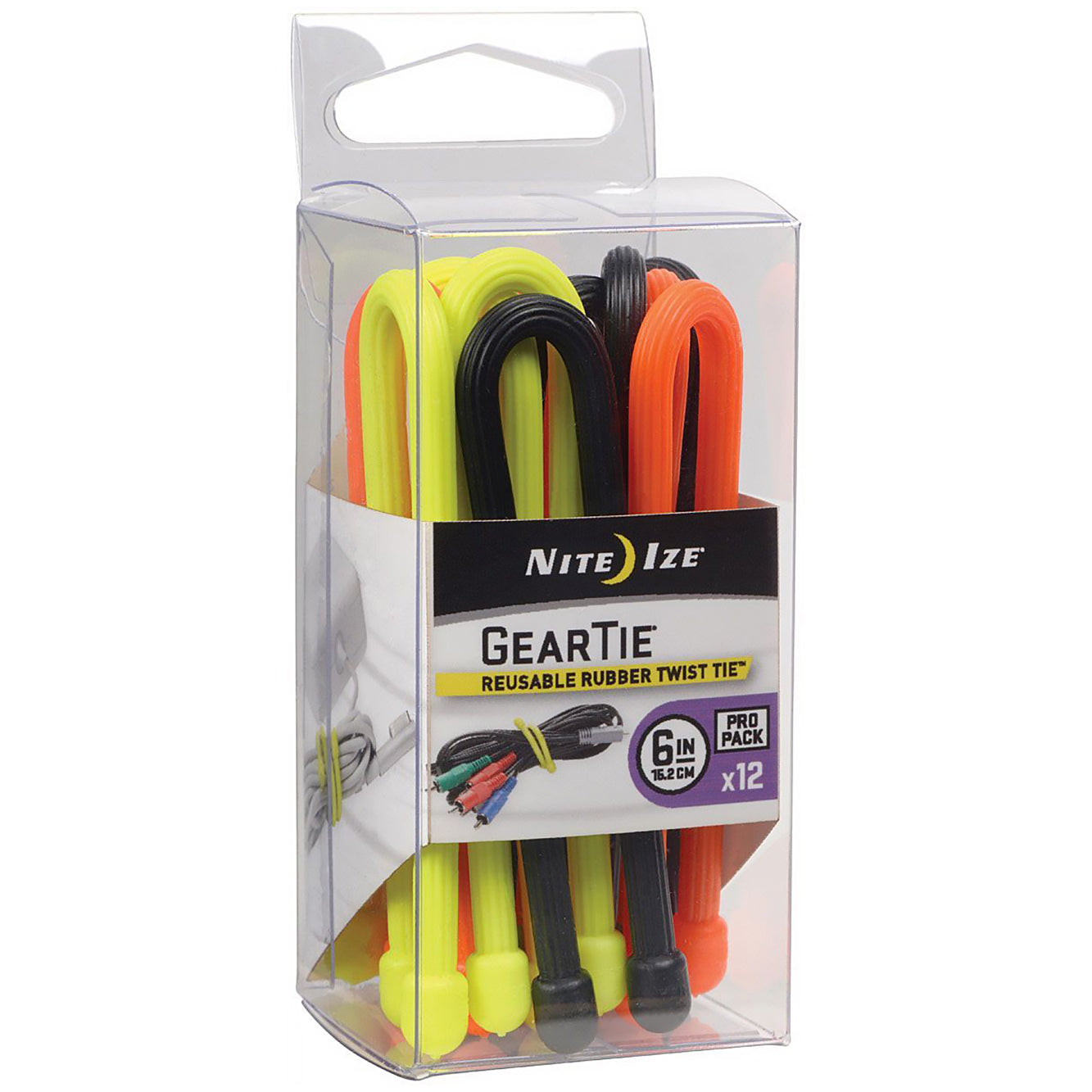 Nite Ize Gear Tie Propack 6-Inch Assorted Colors (12-Pack)