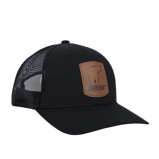 Bear Archery Black Leather Patch Hat