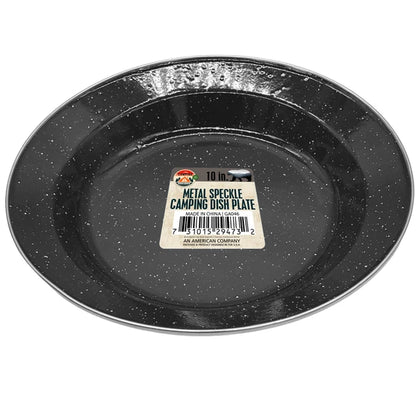 10" Metal Speckle Camping Dish Plate