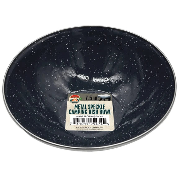 7.5" Metal Speckle Camping Dish Bowl