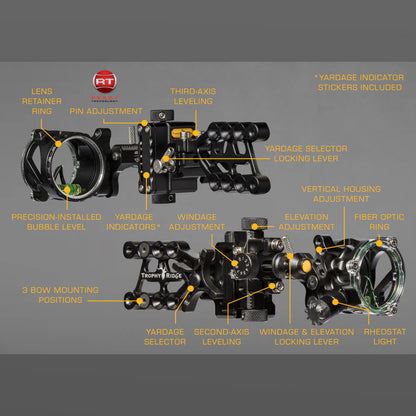 Trophy Ridge React® Alpha™ Single Pin Bow Sight (Right Hand)