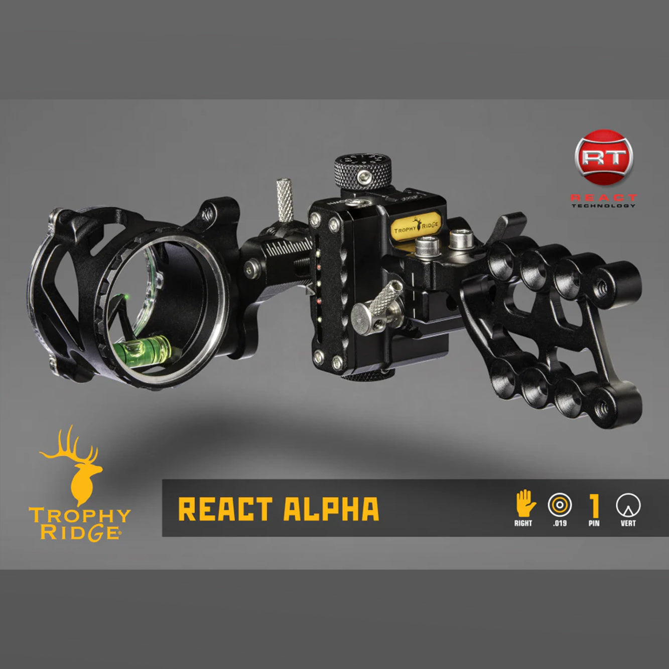 Trophy Ridge React® Alpha™ Single Pin Bow Sight (Right Hand)