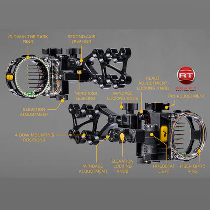 Trophy Ridge React® Pro™ 7 Pin Bow Sight (Right Hand)